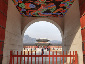 Gwanghwamun gate framing Gyeongbokgung Palace, Seoul